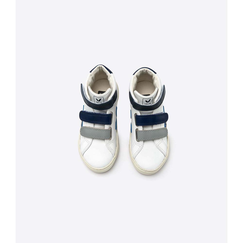 Inalti Copii Veja ESPLAR MID LEATHER White/Blue | RO 683YXF